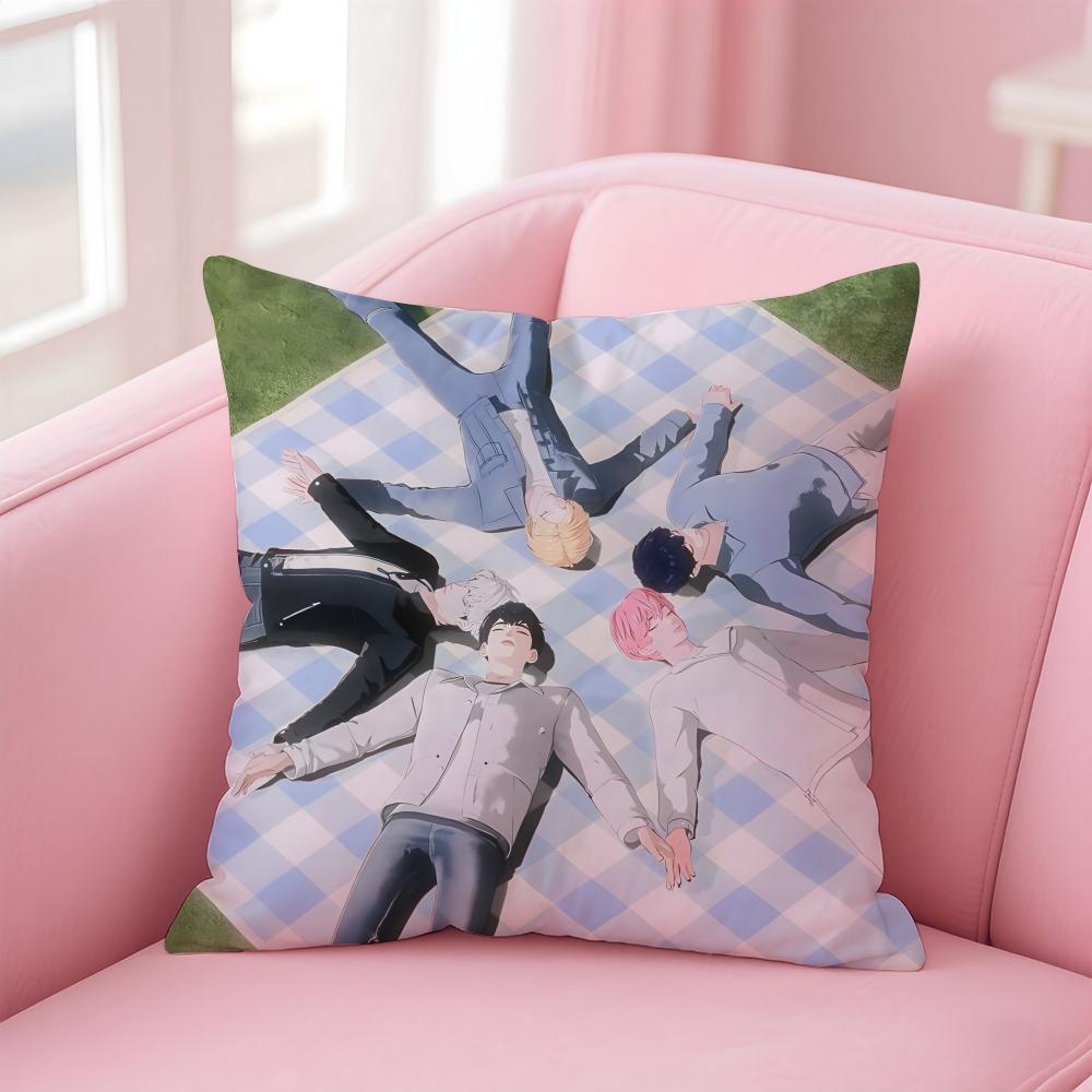 Talented Virtual Korean Kpop Boy Group PPLAVE Cushion Cover Pillow Case Soft Skin Friendly Fabric Concealed Zipper