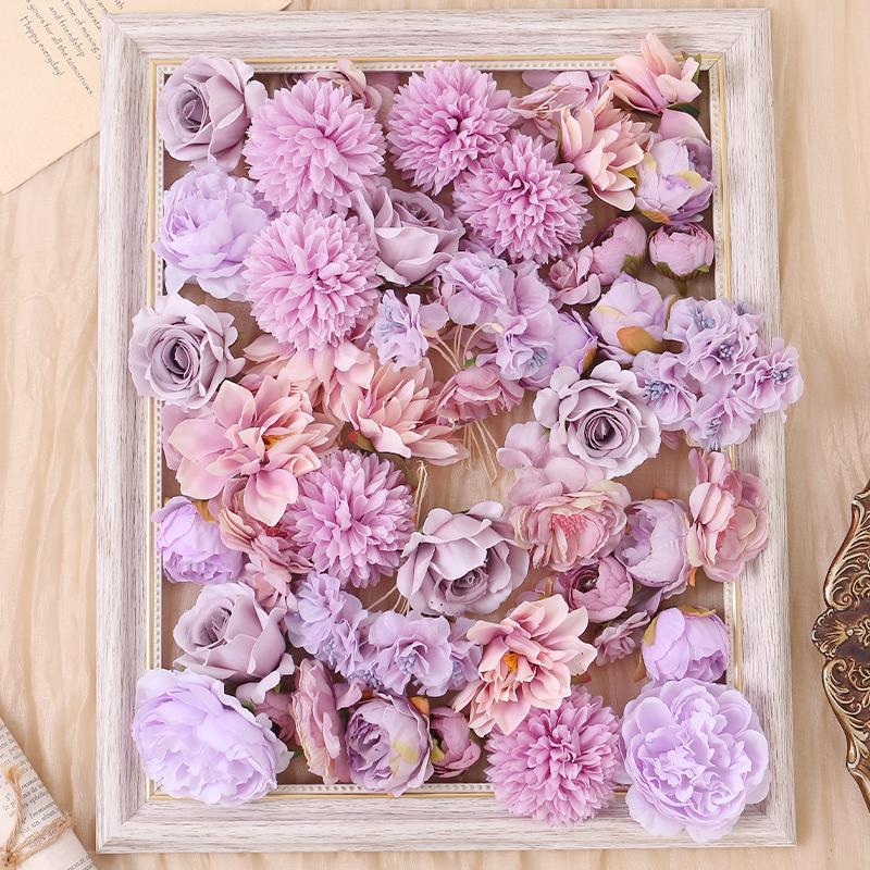 Mixed Artificial Rose Flowers Heads Fake Flower for Home Hoom Decor Garden Wedding Decoration DIY Craft Garland Gifts Accessory