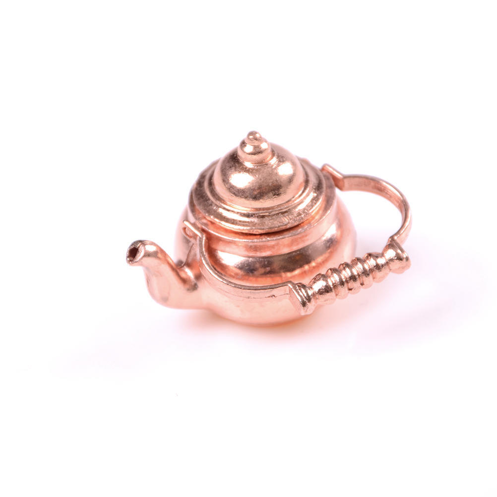 1 Pc 1/12 Dollhouse Miniature Copper Tea Kettle/Tea Pot