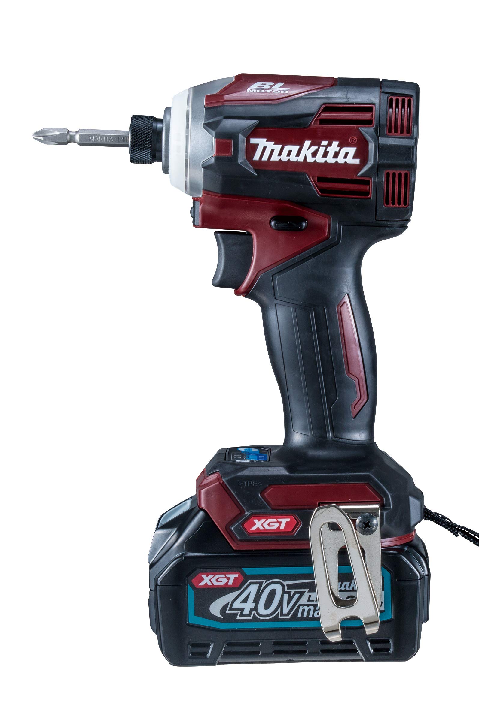 

Ударний гайковерт Makita 40VmaxTD001 червоний, крутний момент 220 Нм, акумулятори та зарядний пристрій у комплекті TD001GDXAR 2.5Ah червоний