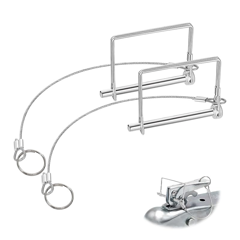 2Pack Locking P,Trailer Pin With Anti-Lost Rope Ring,Premium Trailer Hitch Pin,Hitch Locking Pin,Professional Trailer Coupler P For Farm Lawn Garden