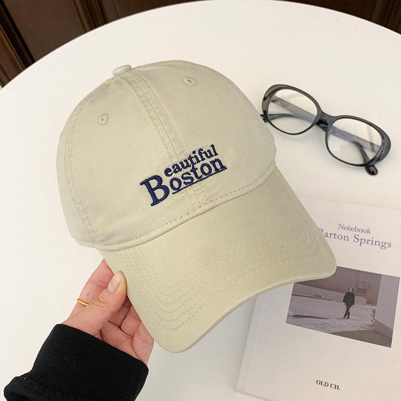 Fashion Hat Adult Korean Fashion Alphabet Cap Casual Versatile Solid Color Embroidery Sunscreen Outdoor Shade Baseball Cap Hat