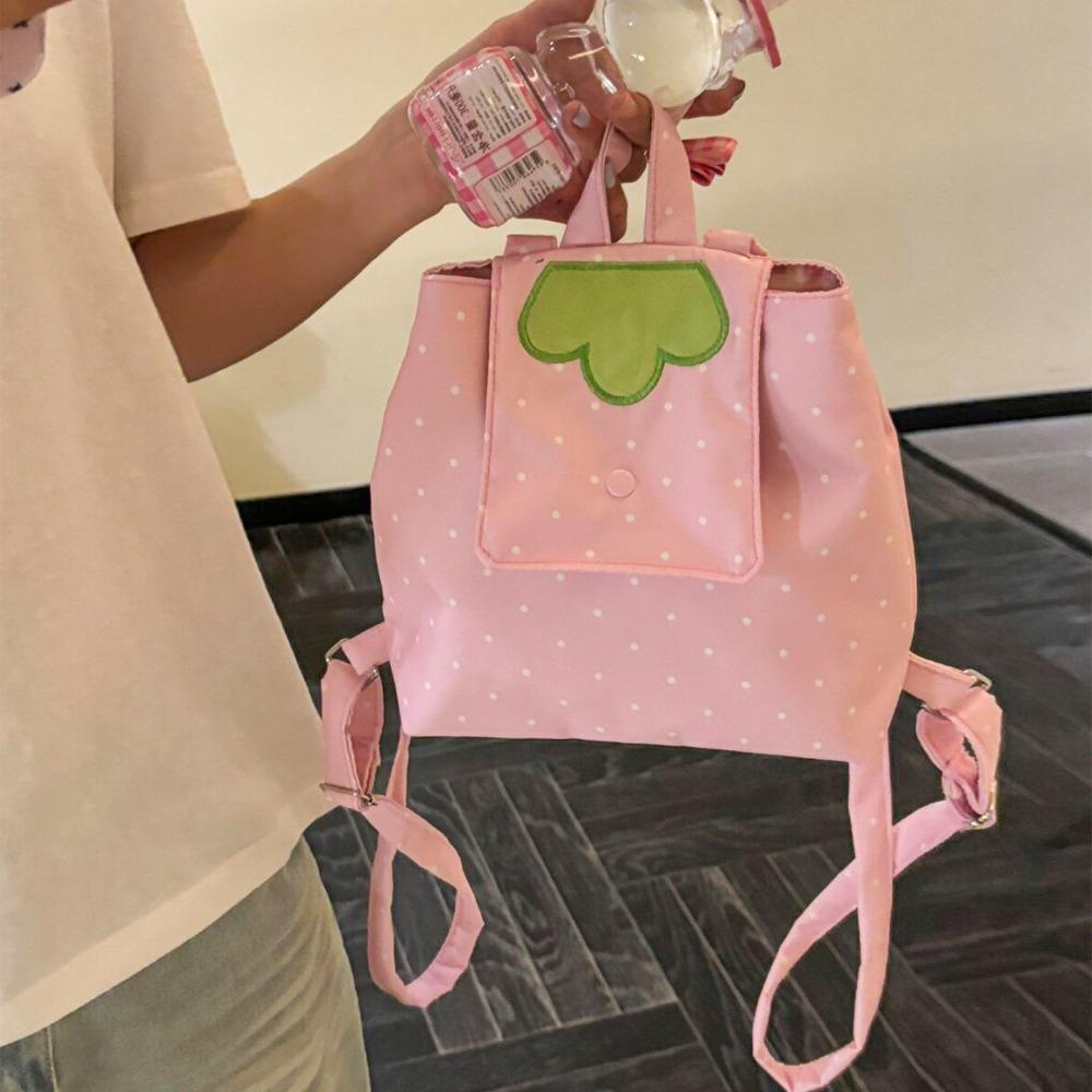 Wave Point Strawberry Bag Daily Commute Mochila Cute Mochilas Mujer Teenage Girls Backpacks Portable Backpack Bolsas Feminina