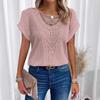 2025 Spring/Summer Lace Spliced Short Sleeve T-shirt, Women's Cross-border Fashion