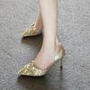 Mode Vente Chaude 2025 Chaussures Simples pour Femmes Coréennes Talon Haut Transparent Bout Pointu Chaussure Strass Champagne Demoiselle d'Honneur Chaussures de Mariage