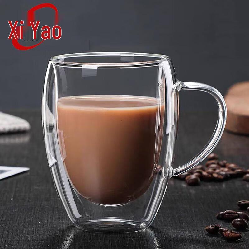 Xiyao High Borosilicate Double Wall Glass Mug with Handle