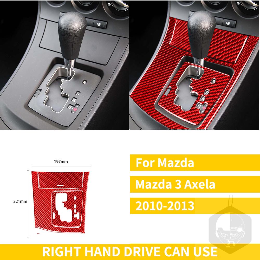 Red Carbon Fiber Whole Interior Stickers For Mazda 3 Axela 2010-2013 Car Accessories Dash Trim Gear Shift Console Cover Molding SW8