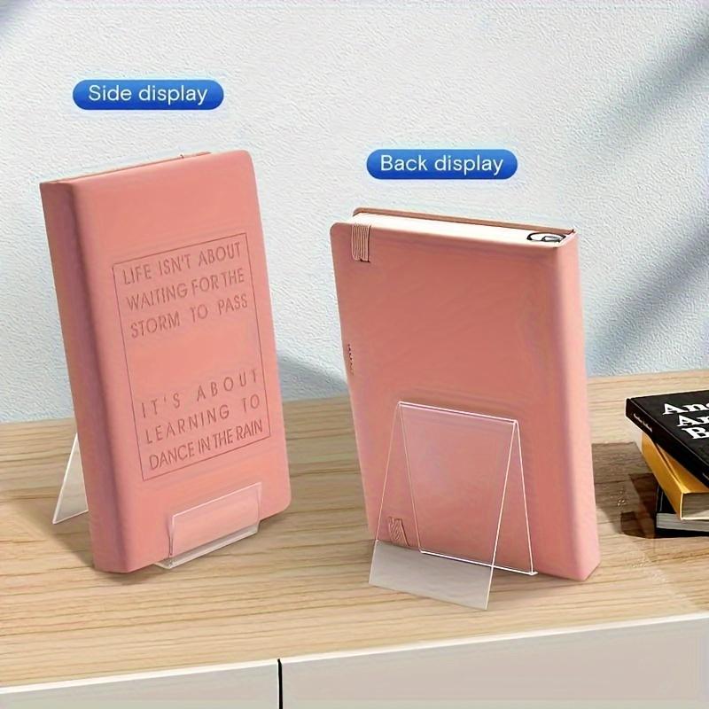 

2pcs Clear Acrylic Bookends - Polished Display Stands for Books, Notebooks, Albums & Magazines - Ideal Office Supplies