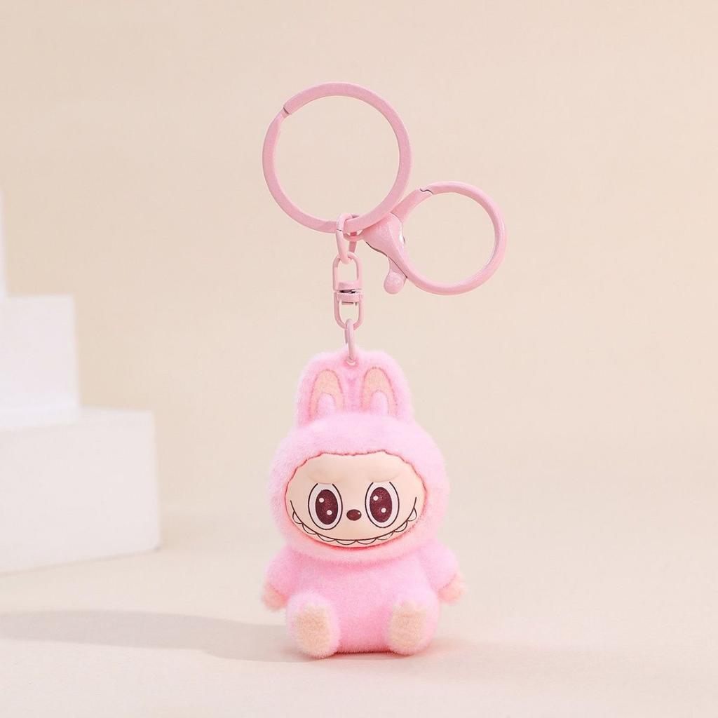 Labubu Pendant Keychain 6CM Pendant Backpack Mobile Phone Accessories Plush Sitting Posture