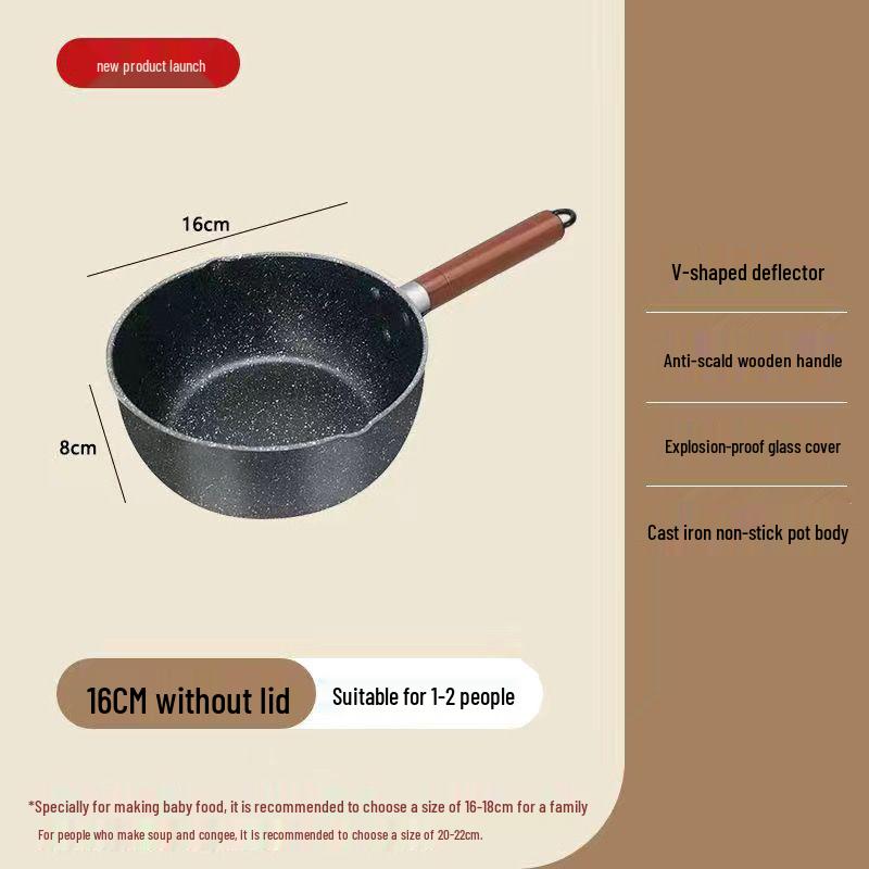 Maifan Stone Non-stick Milk Pot for Gas & Induction, 20-28cm Non-Stick Milk Pot