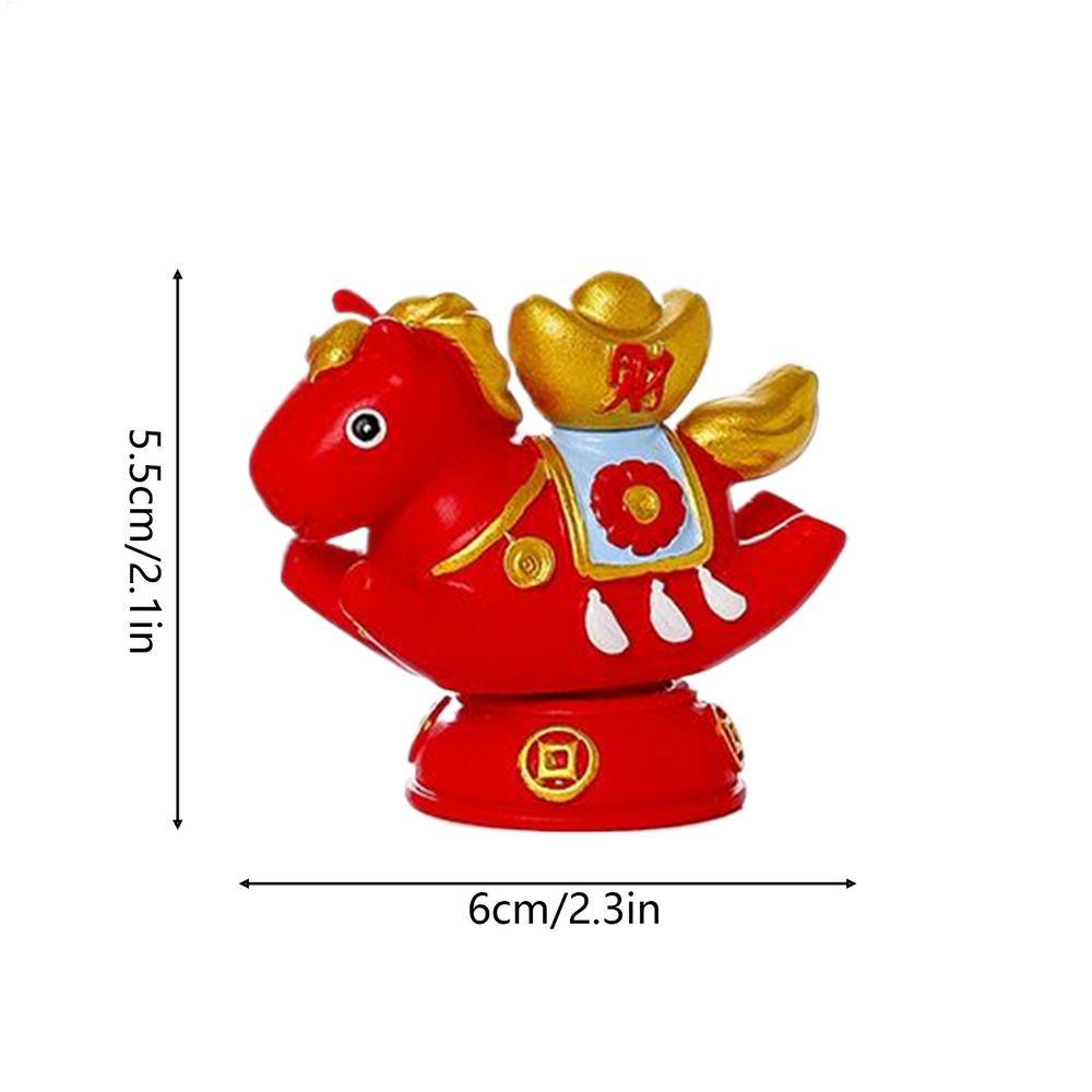 Year Of The Horse Figurine Rotatable Lucky Horse Decor for Wealth 2026 Chinese New Year Decoration for Home Office Store School