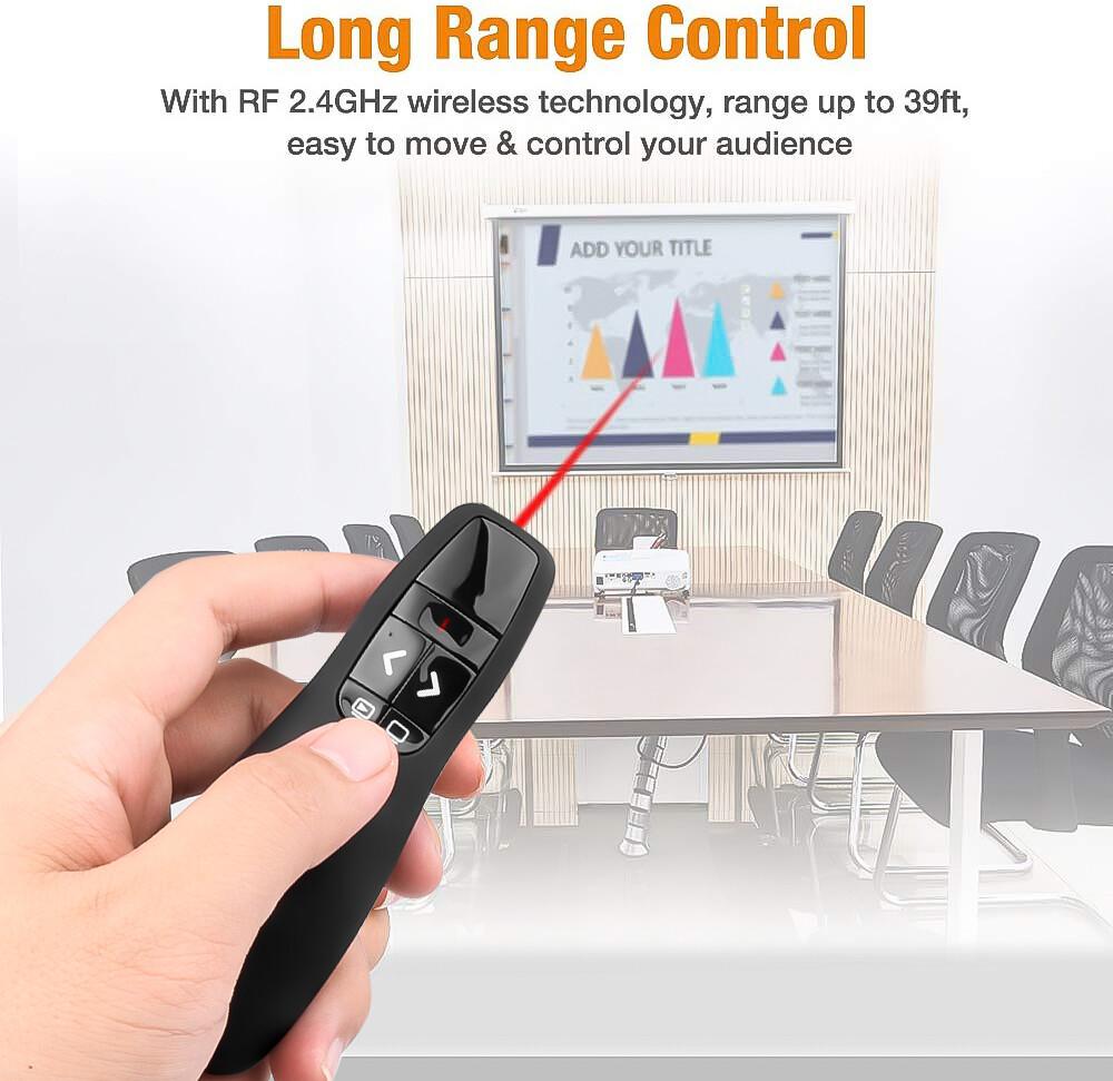 2,4 GHz Wireless Presenter USB Power Point Presenter Fernbedienung Roter Laserstift PPT Flip Pen Pointer