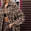 2024 Women's European Retro Plaid Long Shirt - Loose Fit