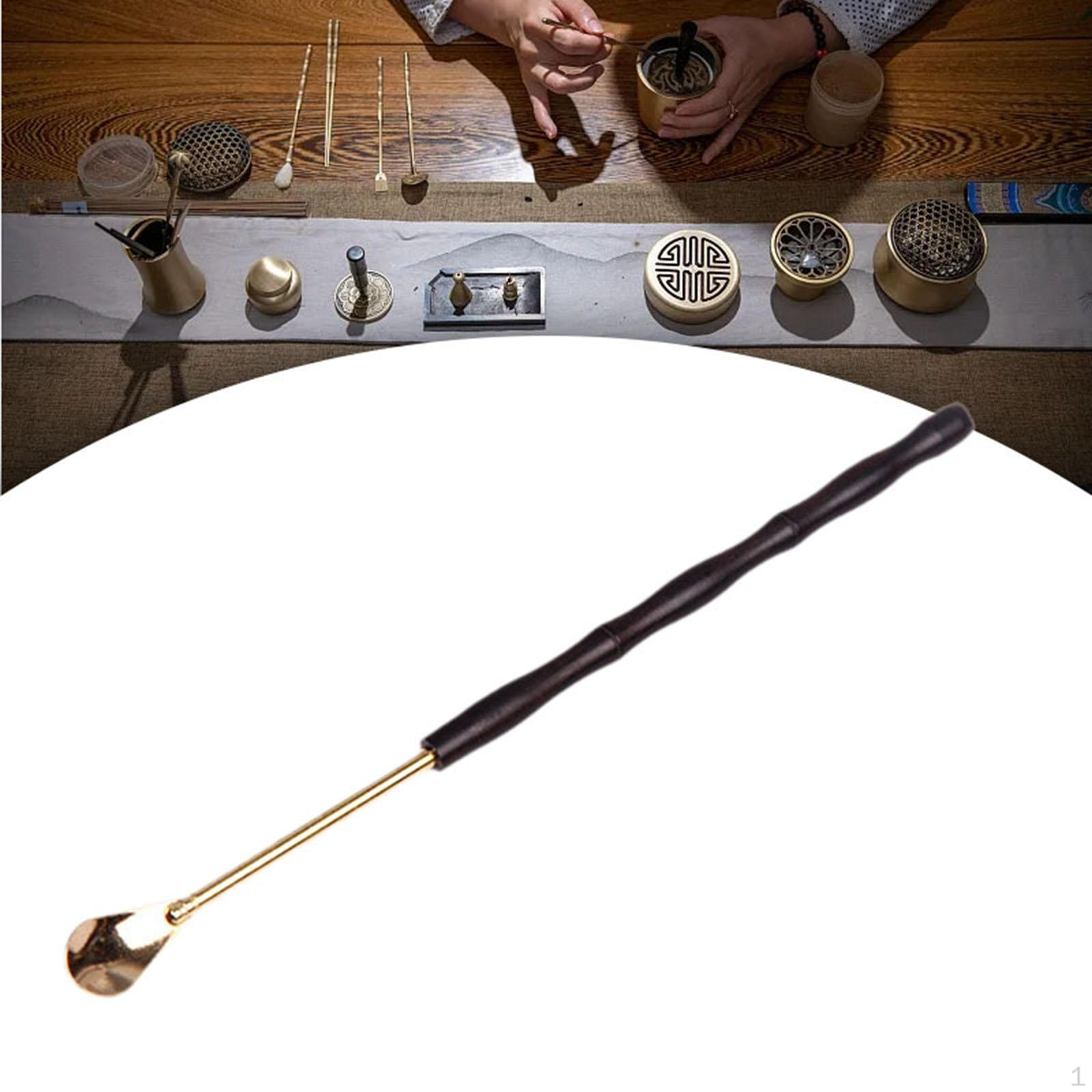 

Инструмент для герметизации кадила Совок из черного дерева Простой в использовании Практичный твердый медный совок для благовоний Incenses Scoop