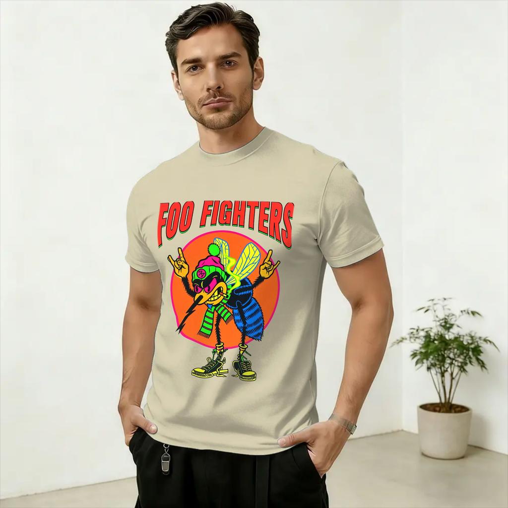 Unisexs TShirts Foos FFighters Novelty 100 Cotton Tee Shirt Short Sleeve T Shirt O Neck Clothing Plus Size