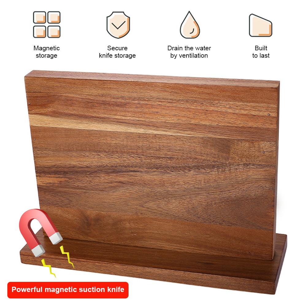 Magnetic Wooden Knife Holder Universal Knife Stand Knife Set Holder Stand for Kitchen Counter Multifunctional Storage