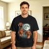 Vintage Dachshund Howling To The Moon 90s Retro Animals T Shirt Summer 100 Cotton T Shirts For Unisex Design Tshirt Short Sleeve