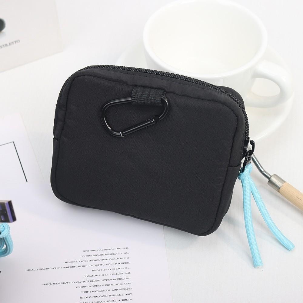 Contrast Color Canvas Coin Purse Multifuctional Mini Storage Bag Portable Earphone Bag Students