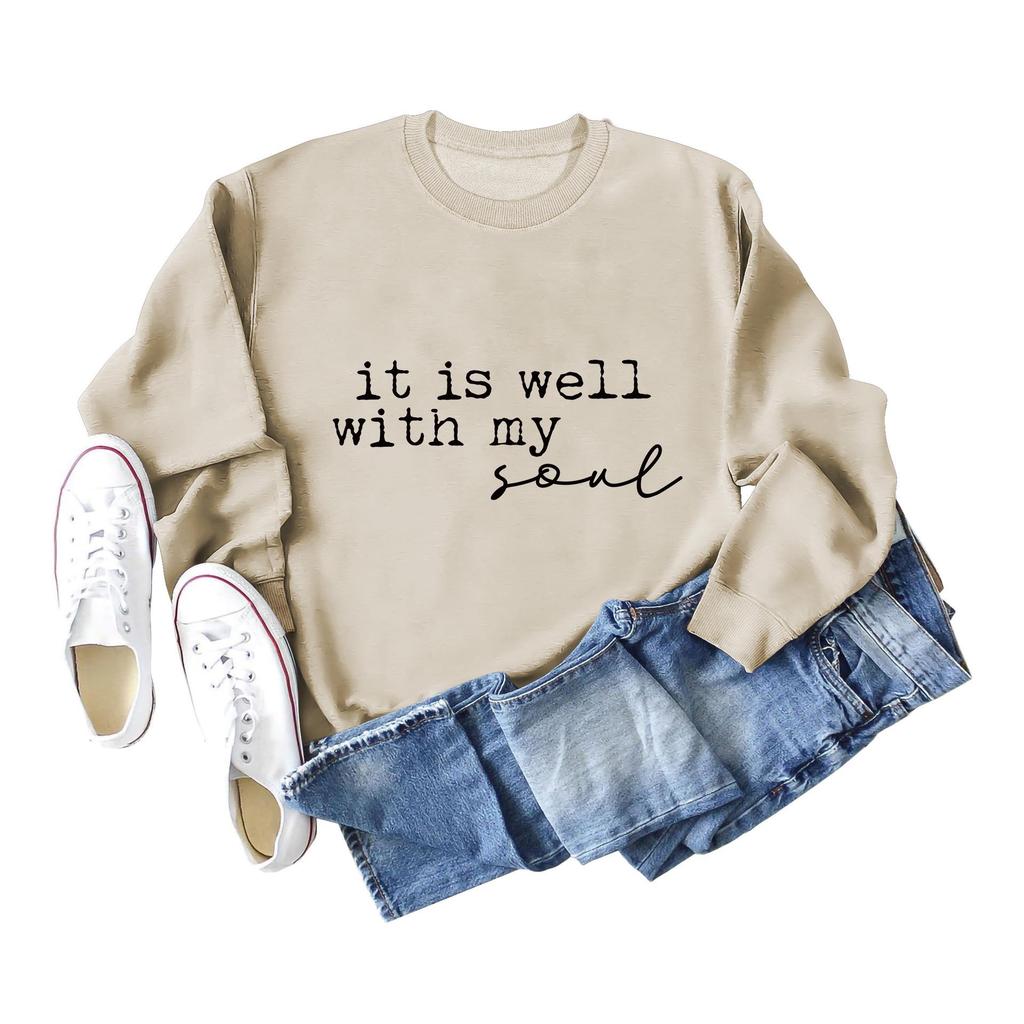 It Is Well With My Soul Round Neck Women's Long Sleeve Sweatshirt