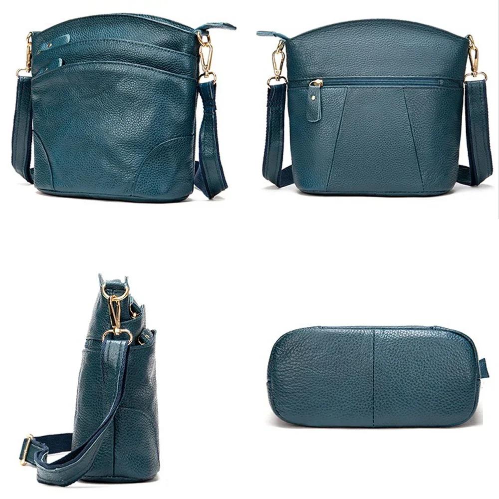 Genuine Leather Women Messenger Bags Cow Leather Crossbody Shoulder Bag Small Female Handbags Capacity Phe Bag for Girls
