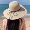 Sommar solhatt barn solskydd stråhatt avslappnad bredbrättad strandhatt semesterresor elegant vikbar solskyddshatt