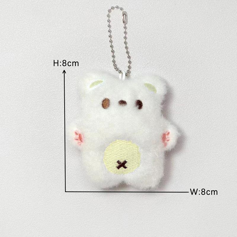 Cute Plush Squeak Little Bear Keychain Toy Stuffed Animal Bear Doll Pendant Backpack Bag Car Keyring Pendant Girl Gifts