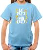 Eat Pasta, Run Fasta - Kids T-Shirt - Love Italian Run 5K 10K Funny Runner