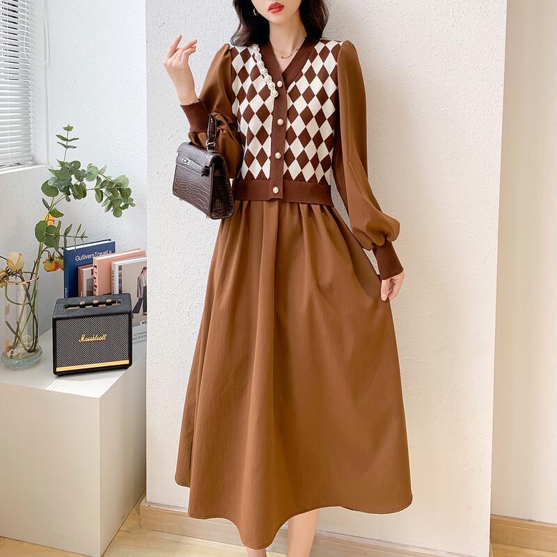 

Mocana Beaded Faux Two-Piece Long-Sleeve Dress One Size