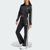 Adidas Glam Track Suit Letter Logo Printed Hooded Zip Long Sleeve Loose Waist Long Pants Casual Set Women Tracksuit Black IN1836
