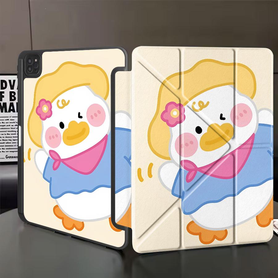 

Утенок в желтой шляпе Держатель Чехол для планшета Для iPad Pro 2025 Pro 11-го 10-го 9-го 8-го 7-го 12,9 дюйма Air 4 5 M3 M2 1 2 M4 11 дюймов iPad Mini 6 8.3