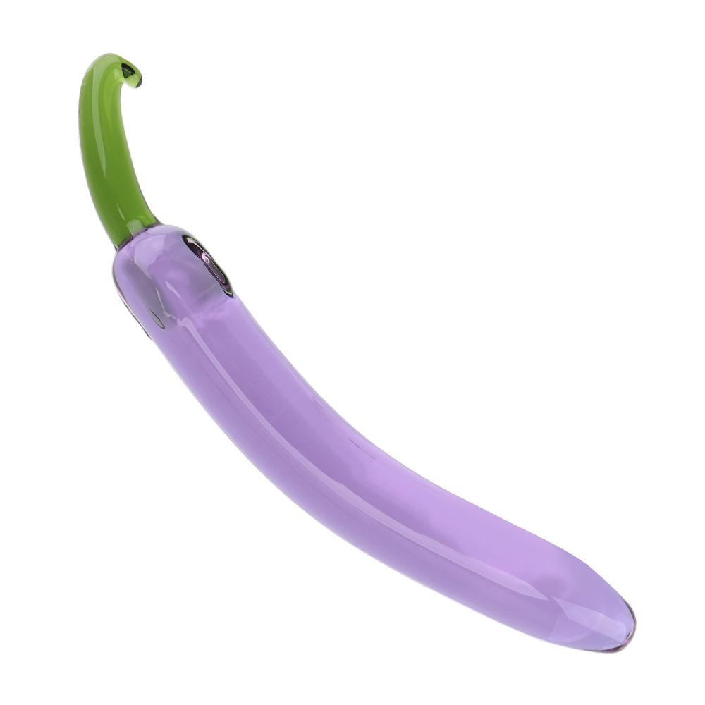 Glass Beads Butt Plug Eggplant Dildos Sex Toys for Men Women Artificial Penis Banana Dildo Fruit Vegetable Anal Plug Erotic