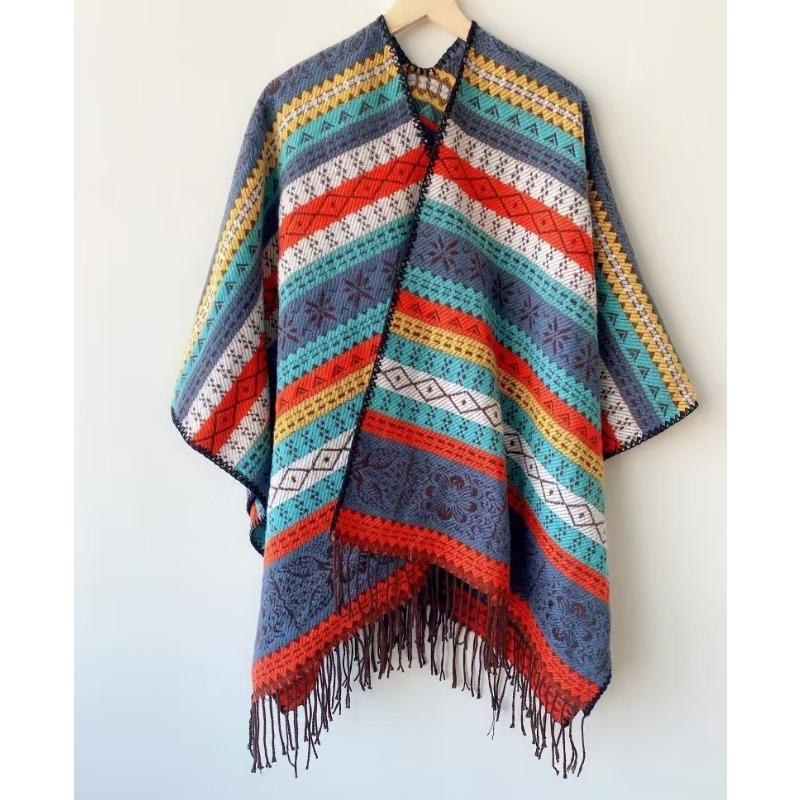 

Синьцзян Юньнань Отпуск Шаль Теплая Этнический Стиль Жаккард Накидка для улицы Путешествия Фото Одевание Шарф