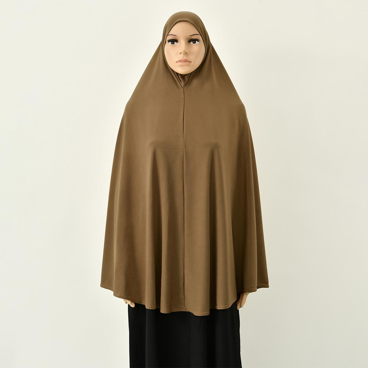 

Muslim Abayas Full Cover Women Colthes Solid Color Inner Hijab Long Shawl Premium Cotton Hemp Hijab Ramadan Prayer Women Dress