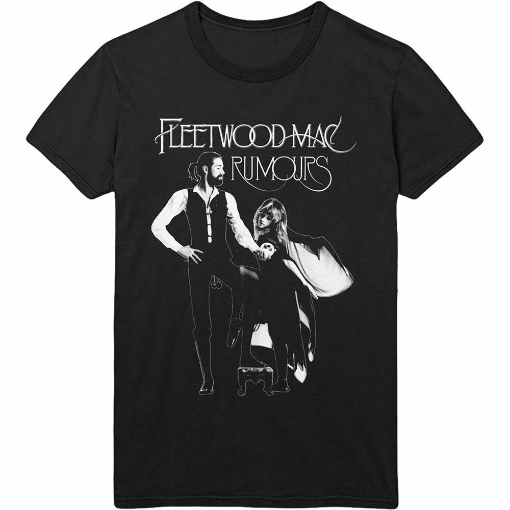 

100% cotton TOPS UNISEX TEES MENS WOMENS Fleetwood Mac T Shirt Rumours Album Officially Licensed Black Mens Rock Band Tee M чёрный