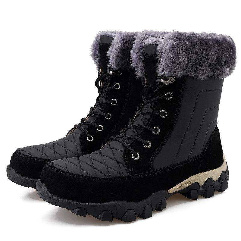 Large Size Snow Boots Men's Outdoor Travel Mountaineering Outdoor Non-slip Northeast Large Cotton Shoes High Top Medium Boots
