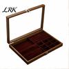 Jewelry Box with Partitions Ring Storage Box, Durable Wood Compartmentalized Design, Soft Neat And Orderly Velvet Interior Multi-grid Organizer,