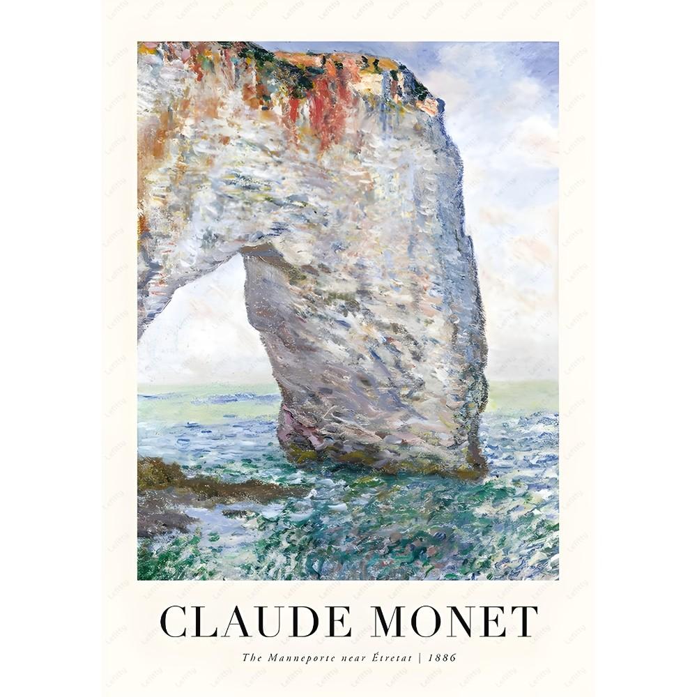 Claude Monet Retro Klasyczny Olejny Art Dzikie Kwiaty Plakat Naklejka na Ścianę Druk Wodoodporny Dom Salon Sypialnia Bar Estetyczny Deco