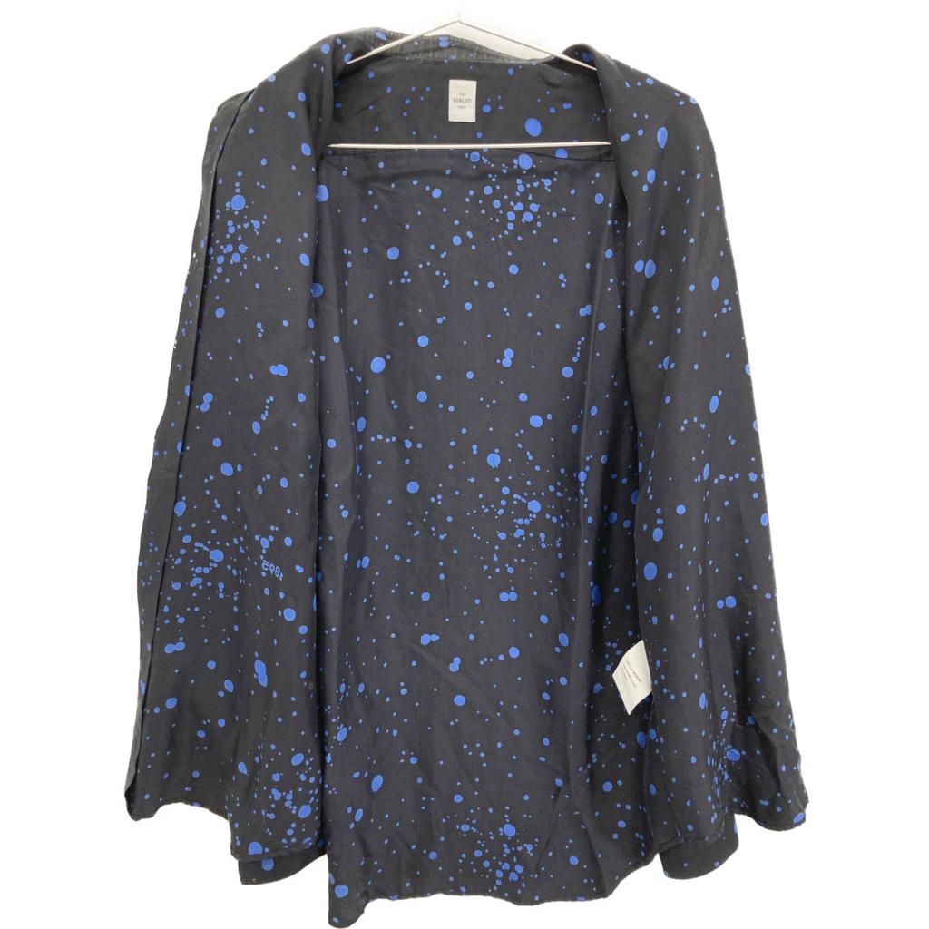 berluti Black x Blue Silk 100% Dot Pattern Shirt tops 38 Black / blueUsed