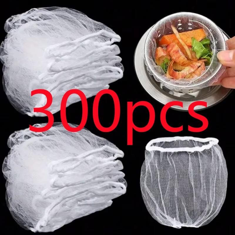 100-300Pcs Disposable Sink Filter Mesh Bags Polyester Material Kitchen Cleanning No Dirty Hand Strainer Household Food Residue