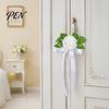All Weather Car Flower Set Artificial White Rose Wedding Decoration, Door Handle & Rearview Mirror Bouquet Resistant Flowers with Satin Ribbon Bow And