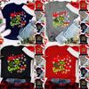Women Christmas Grinch Short Sleeve T-shirt Tops With Trendy Crew Neck Design