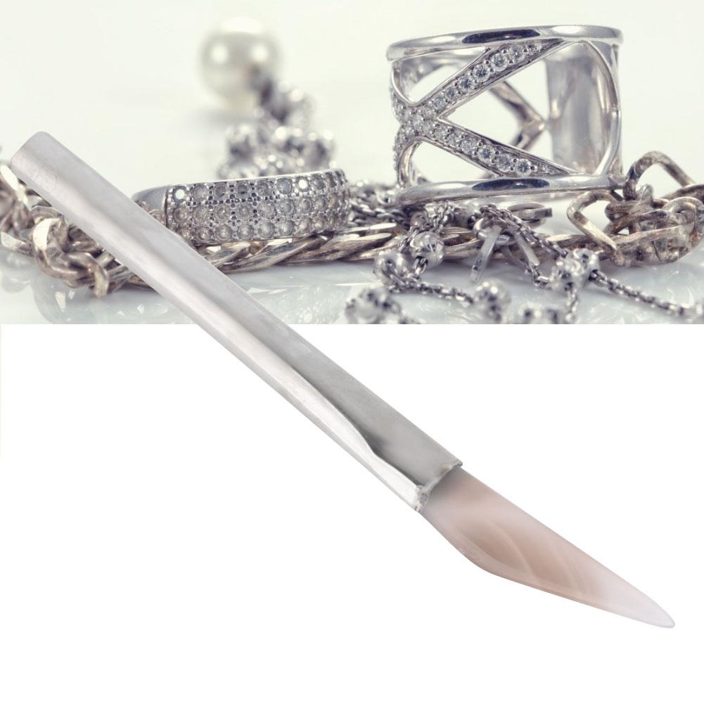 Bruñidor de Ágata con Punta de Cuchillo Bruñido Pulido Herramienta Artesanal para Fabricación de Joyería