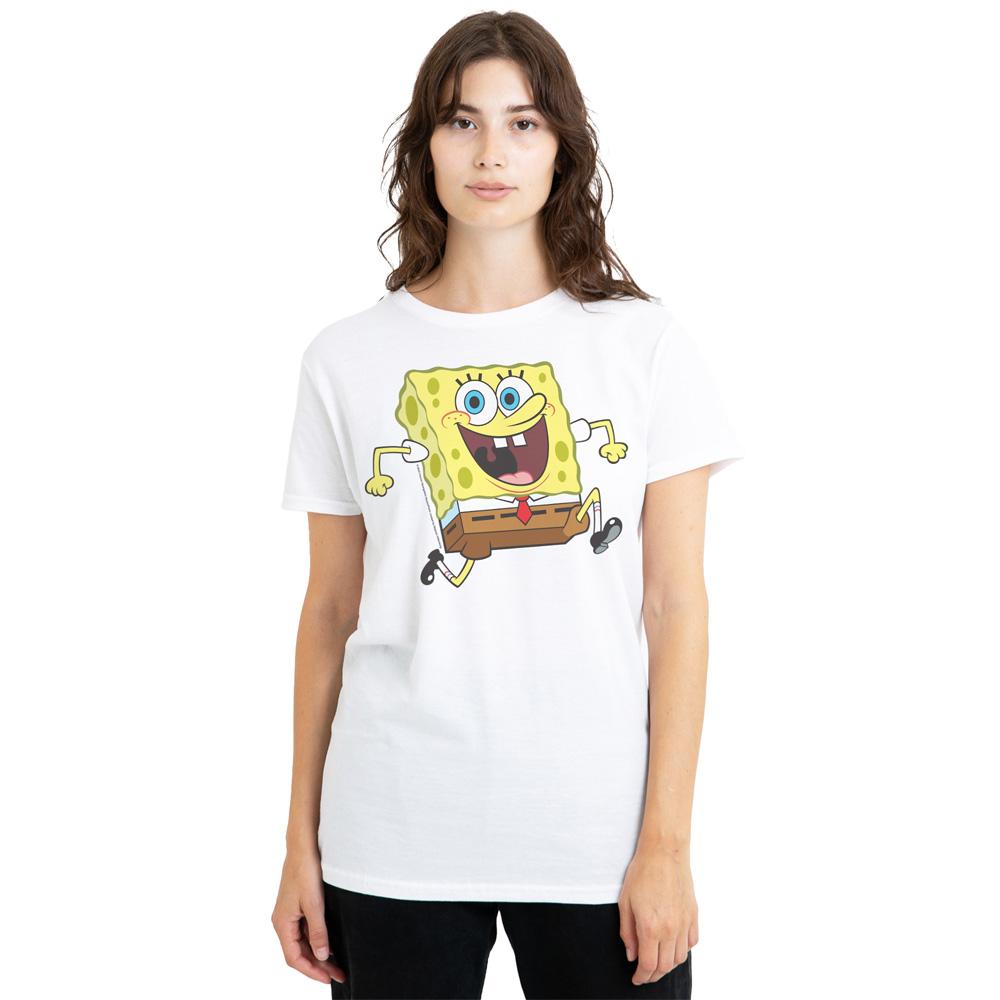 SpongeBob SquarePants Unisex Adult Happy Running T-Shirt