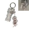 Unique Dance Shoe Shaped Keyring With Crystal Beads and Ribbon for Bag Decoration