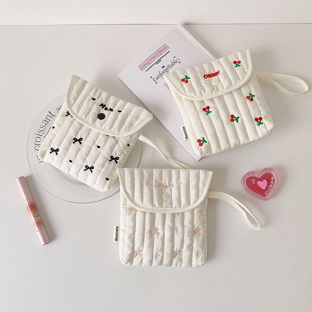 

Large Capacity Sanitary Napkin Storage Bag Menstruation Towel Storage Bow Makeup Bag Girls Style 6