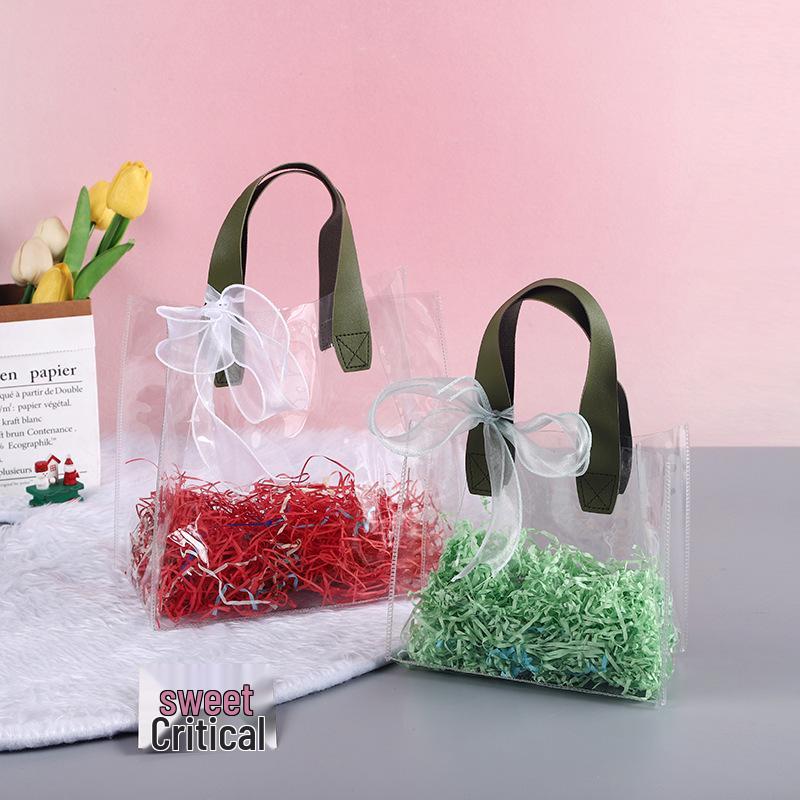 Daisy Transparent PVC Tote Bag - Elegant Gift Bag for Weddings, Birthdays, and Holidays