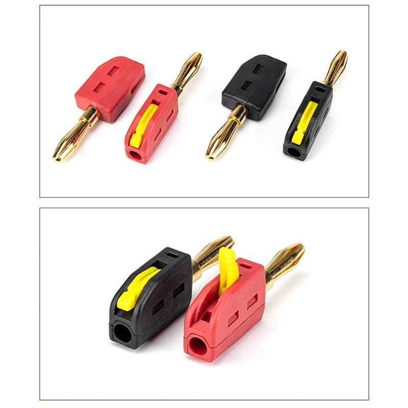 1Pc Portable 32A 4mm Banana Plug High Current Quick Connect Gold-Plated Banana Connectors Audio Copper Speakers Amplifier