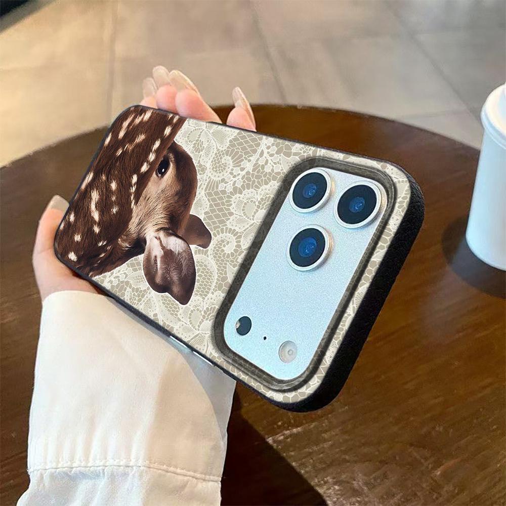 Lace Moose Phone Case For IPhone 16 15 14 13 12 11 Pro Max 17 14 Plus 16e Soft Shockproof Bumper Silicone Back Cover