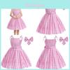 Gorgeous Barbie Princess Dress For Kids Cosplay Costume Polyester Pink Sizes 100cm-150cm