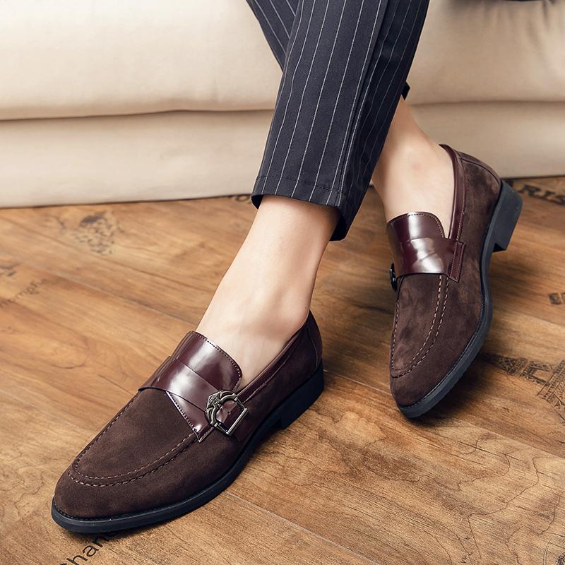 

Мужские кофейные монки-лоферы, туфли для свадебной вечеринки, повседневные, формальные, деловые, замшевые, выпускные туфли, большой размер EU: 46 кофейный